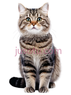 猫,站立,棕色,黑色相间的条纹PNG