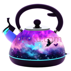 茶壶,宇宙星空,紫色,蓝色,粉色PNG