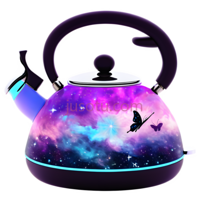 茶壶,宇宙星空,紫色,蓝色,粉色, PNG
