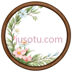 花环,手绘,白色,粉色,蓝色,绿色PNG