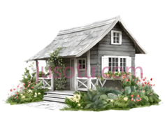 花园,小屋PNG