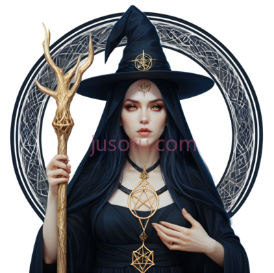女巫,神秘,黑色, PNG