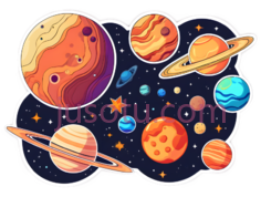 行星,卫星,卡通,蓝色PNG