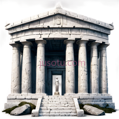 建筑,古典柱式建筑,灰色, PNG