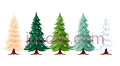 树,圣诞树,白色PNG