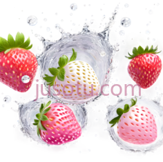 草莓,水花四溅,红色,白色PNG