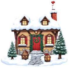 小屋,乡村,白色,红色,绿色PNG