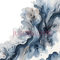 抽象画,流体,蓝色,白色PNG