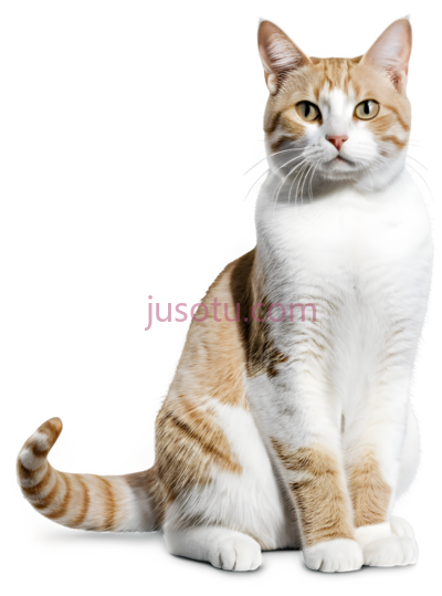 猫,坐姿,白色,棕色, PNG
