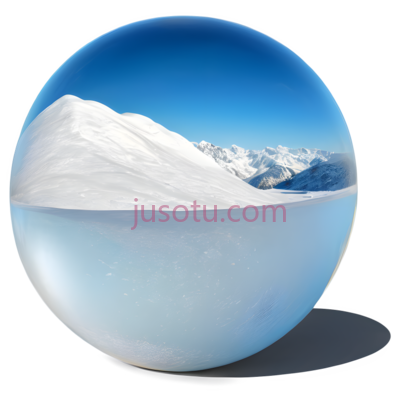 雪山,球形全景,白色,蓝色, PNG