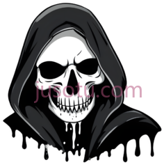 死神,卡通,黑白PNG