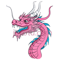 龙,卡通,粉色PNG