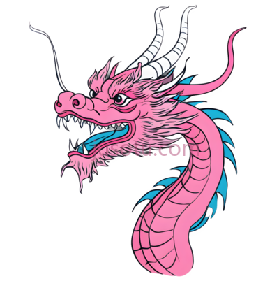 龙,卡通,粉色, PNG