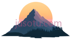 山峰,插画,蓝色,橙色PNG