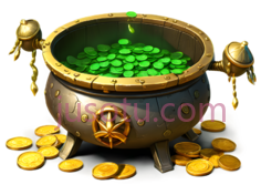 魔法锅,卡通,金色PNG