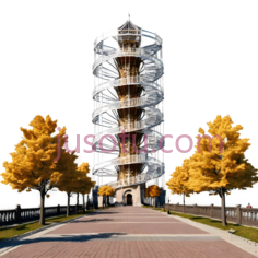 螺旋楼梯,现代建筑,白色PNG