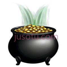 金罐,卡通,黑色PNG