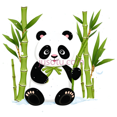熊猫,卡通,白色,黑色, PNG