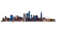 城市天际线,夜景PNG