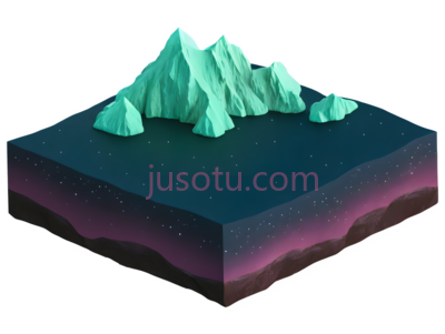 岛屿,3D,绿色, PNG