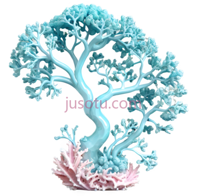 珊瑚,抽象,蓝色,粉色, PNG