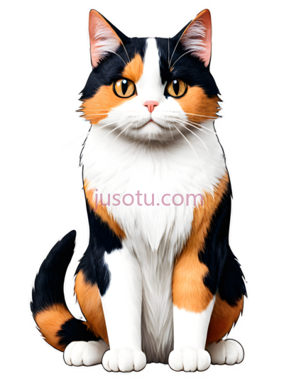猫,卡通,黑色,橙色,白色, PNG