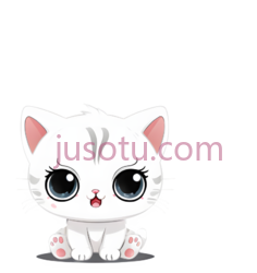 小猫,可爱卡通,白色PNG