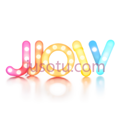JOY,发光字母,粉色,橙色,黄色,蓝色, PNG