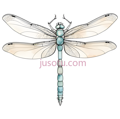 蜻蜓,插画,蓝色, PNG
