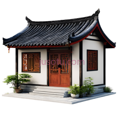 建筑,中式,白色, 棕色, PNG