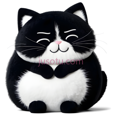 卡通猫,可爱,黑色,白色, PNG