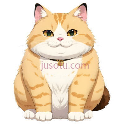 猫,卡通,橘色,白色, PNG