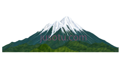 富士山,卡通,白色,绿色, PNG