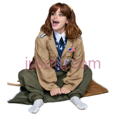 女孩,休闲,卡其色外套, 绿色裤子, 白色袜子PNG