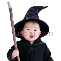 小孩,巫师装束,黑色PNG