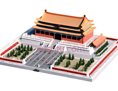 天安门,中国古典建筑,红色,金色, PNG