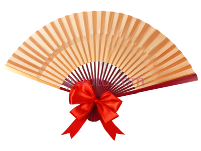 扇子,米色,红色, PNG