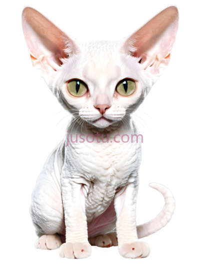 斯芬克斯猫,无毛,白色, PNG