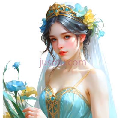 公主,动漫,蓝色, PNG