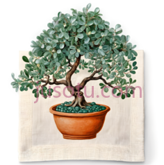 盆景,插画,绿色,棕色PNG