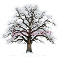 树,雪覆盖,白色PNG