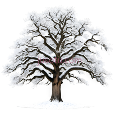 树,雪覆盖,白色, PNG