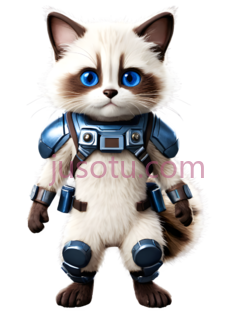 猫,卡通,白色带棕色斑点, PNG