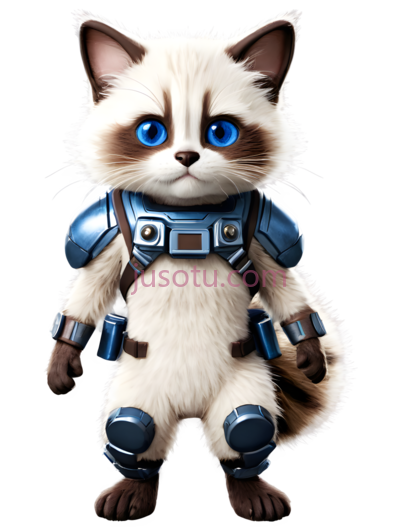 猫,卡通,白色带棕色斑点, PNG