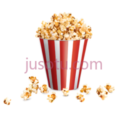 爆米花,条纹,红白相间PNG