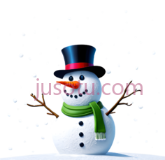 雪人,礼帽,笑脸,雪地PNG