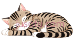 小猫,卡通,黑色,白色,棕色PNG