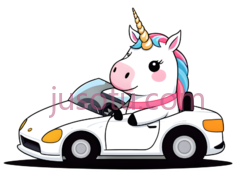 可爱,独角兽,跑车PNG