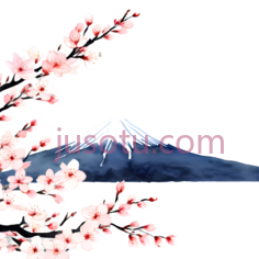 富士山,樱花,风景PNG