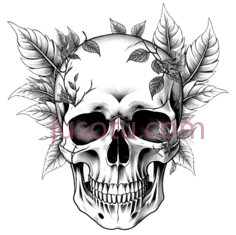 骷髅,插画,黑白PNG